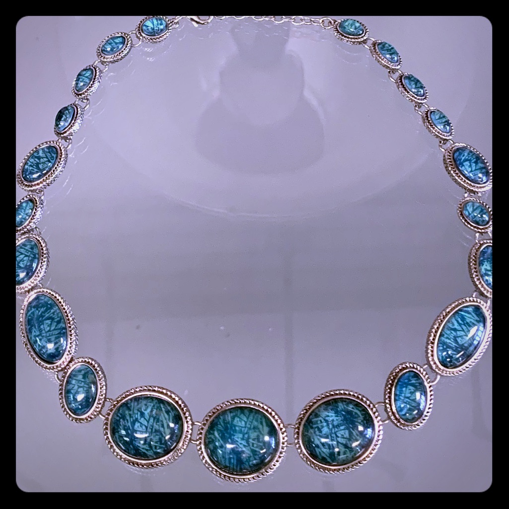 Napier BlueGreen Bezel Necklace